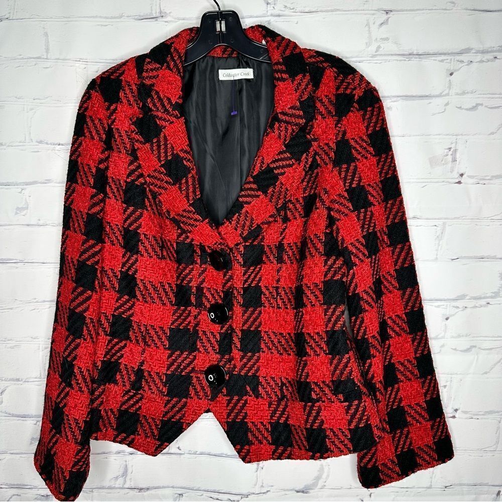 Coldwater Creek size 12 red plaid jacket‎